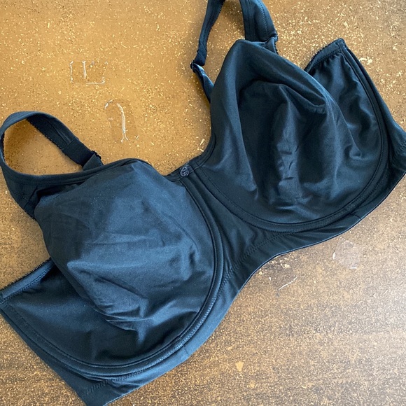 New Underwire Microfiber T-Shirt Bra Black Woman Within 50B smooth - Picture 2 of 5